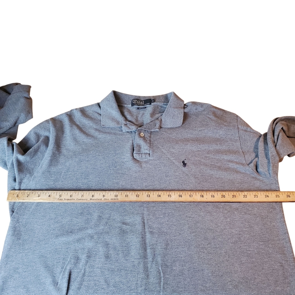 Polo by Ralph Lauren Men's Gray Long Sleeve Polo. XL. #0216 - Picture 7 of 12